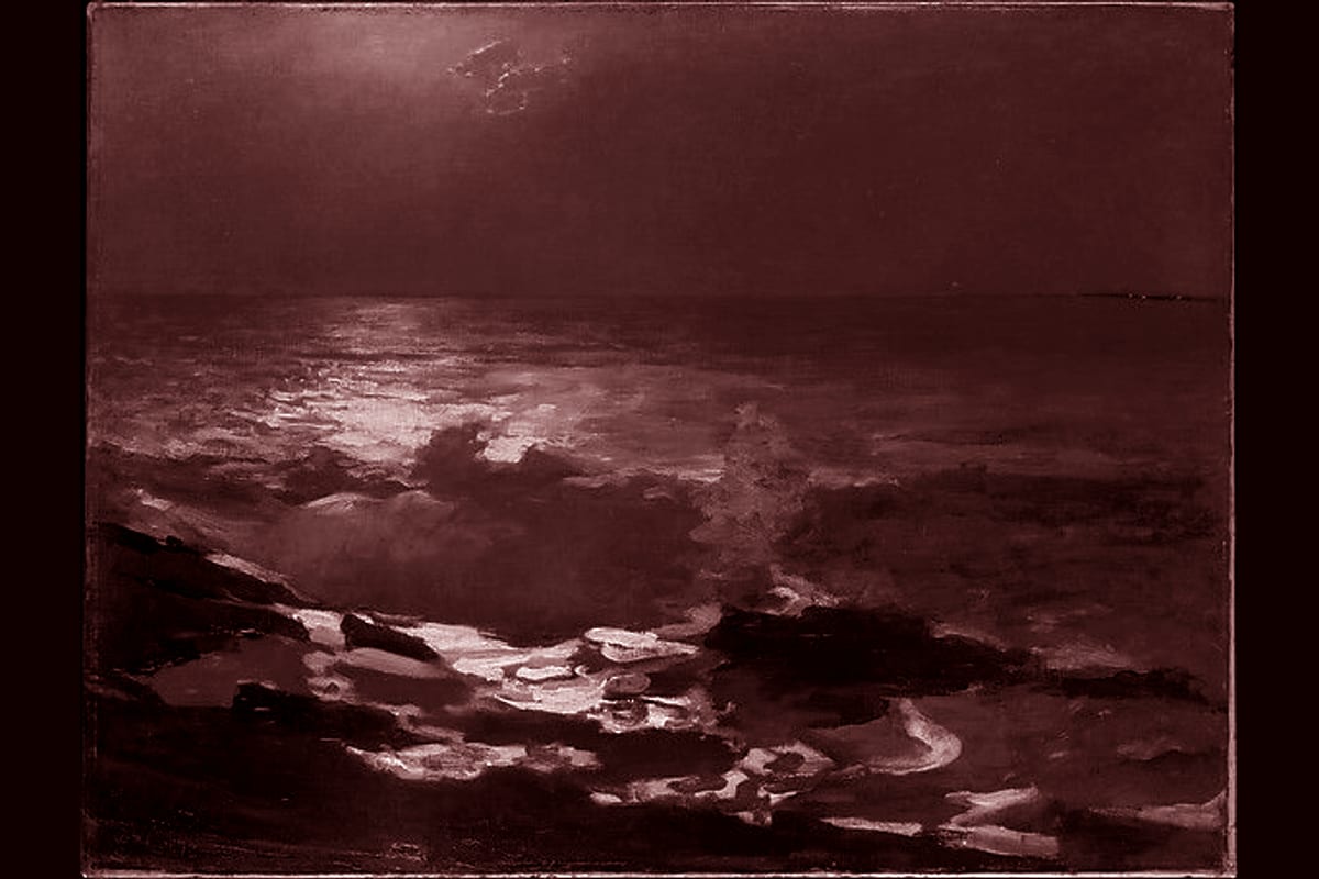 Portada del archivo: Moonlight, Wood Island Light, de Winslow Homer