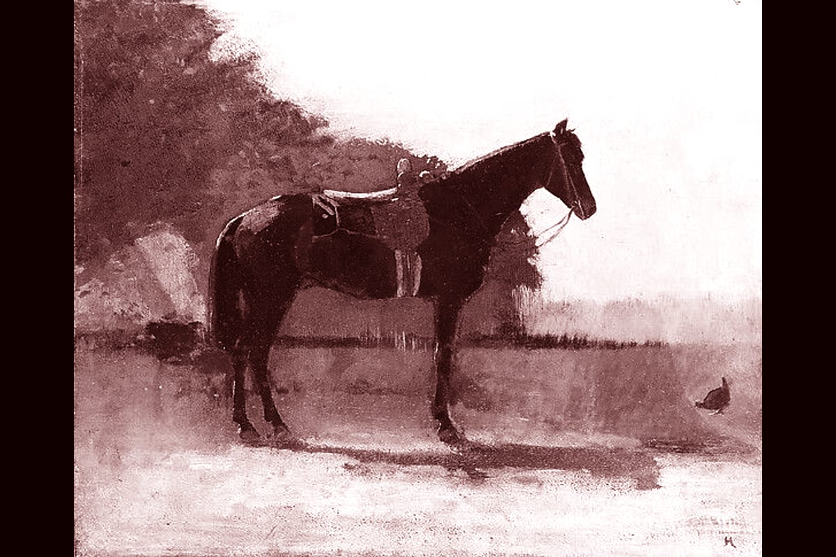 Portada del archivo: Saddle Horse in Farm Yard, de Winslow Homer