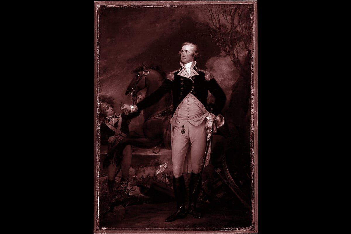 Portada del archivo: George Washington before the Battle of Trenton, de John Trumbull