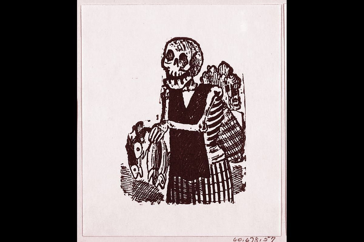 Portada del archivo: A skeleton selling fish from a broadside entitled 'Una Calavera Chusca', de José Guadalupe Posada