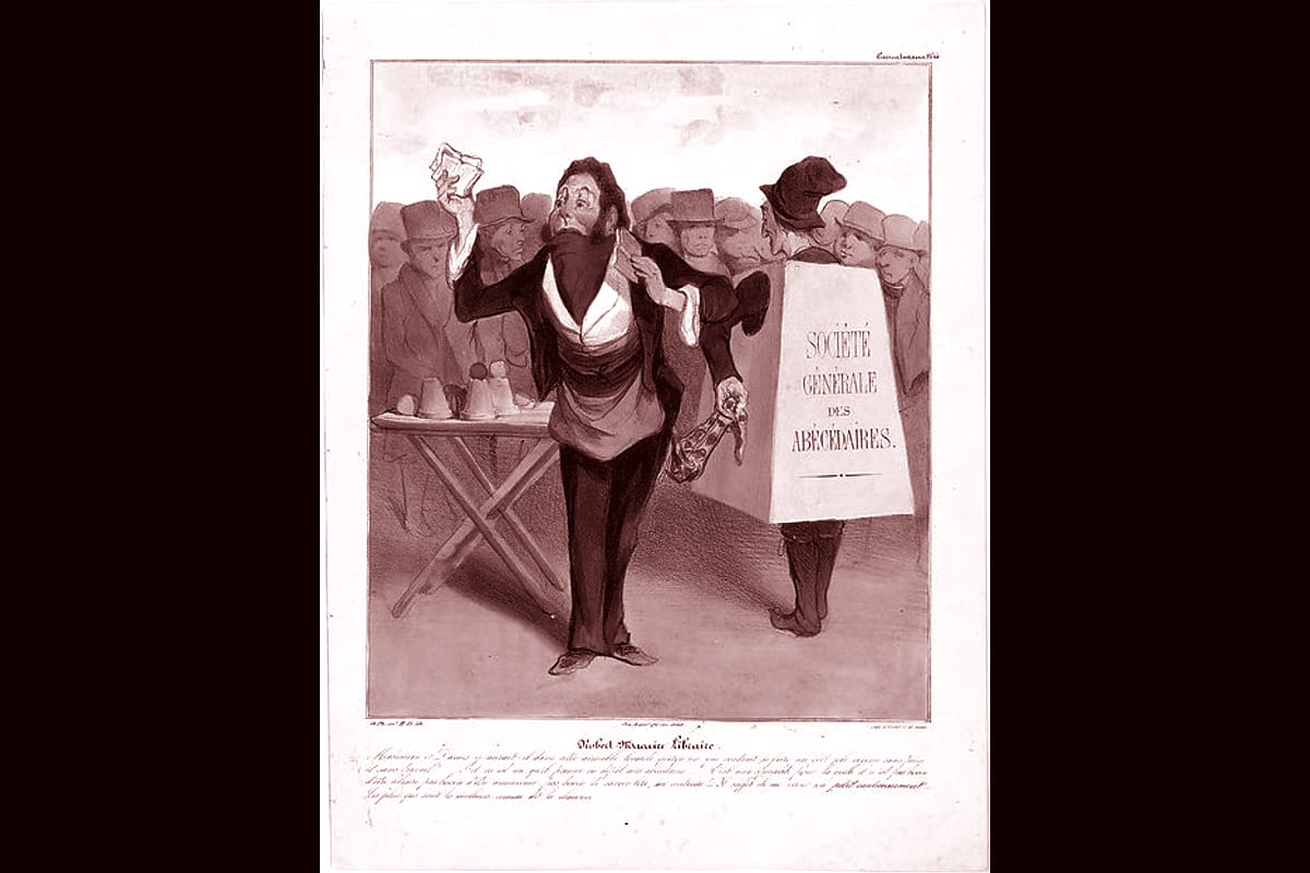 Portada del archivo: Plate 14: Robert Macaire bookseller, from 'Caricaturana,' published in Les Robert Macaires, de Honoré Daumier